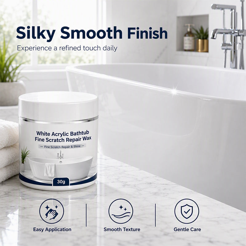 🥳2026 HOT SALE🛁✨ Acrylic Bathtub Scratch Repair Wax – fills & smooths fine scratches, restores white surfaces to a clean, polished finish. No need to replace the tub – just wax, buff & shine! 💎✅