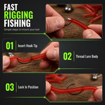 ⌛⏰Today Only 50% OFF!🎣🪱Soft Earthworm Lures – Catchy, Flexible & Versatile – 50/100 Pack