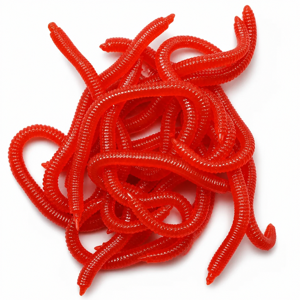 ⌛⏰Today Only 50% OFF!🎣🪱Soft Earthworm Lures – Catchy, Flexible & Versatile – 50/100 Pack