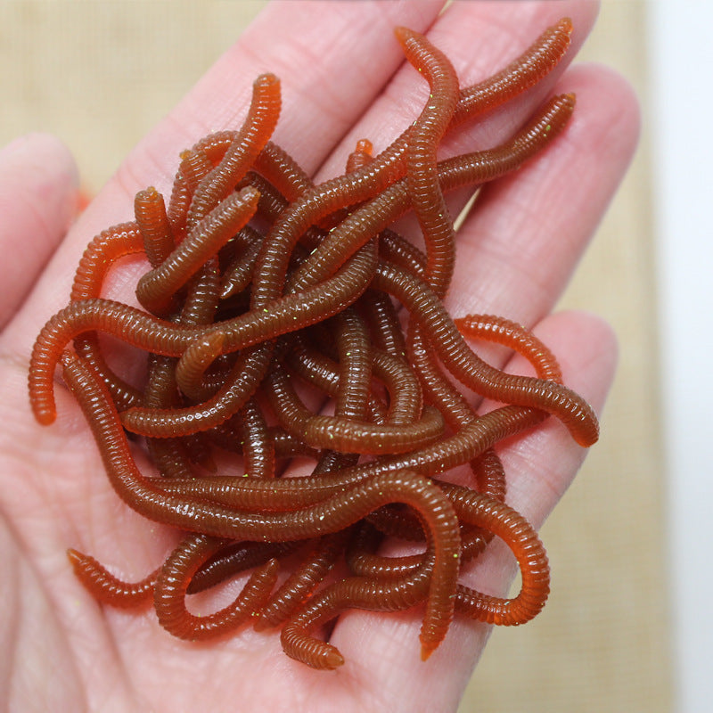 ⌛⏰Today Only 50% OFF!🎣🪱Soft Earthworm Lures – Catchy, Flexible & Versatile – 50/100 Pack