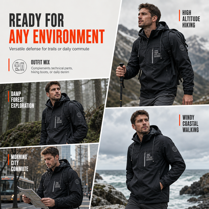 ⏳🍁🧥 Men's Outdoor Windbreaker with Detachable Hood