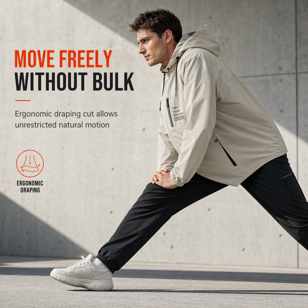 ⏳🍁🧥 Men's Outdoor Windbreaker with Detachable Hood