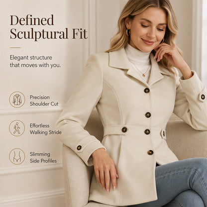 🧥 Cinched Waist, Polished Silhouette | Women's Belted Single-Breasted Coat ⚡