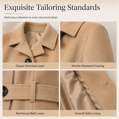 🧥 Cinched Waist, Polished Silhouette | Women's Belted Single-Breasted Coat ⚡