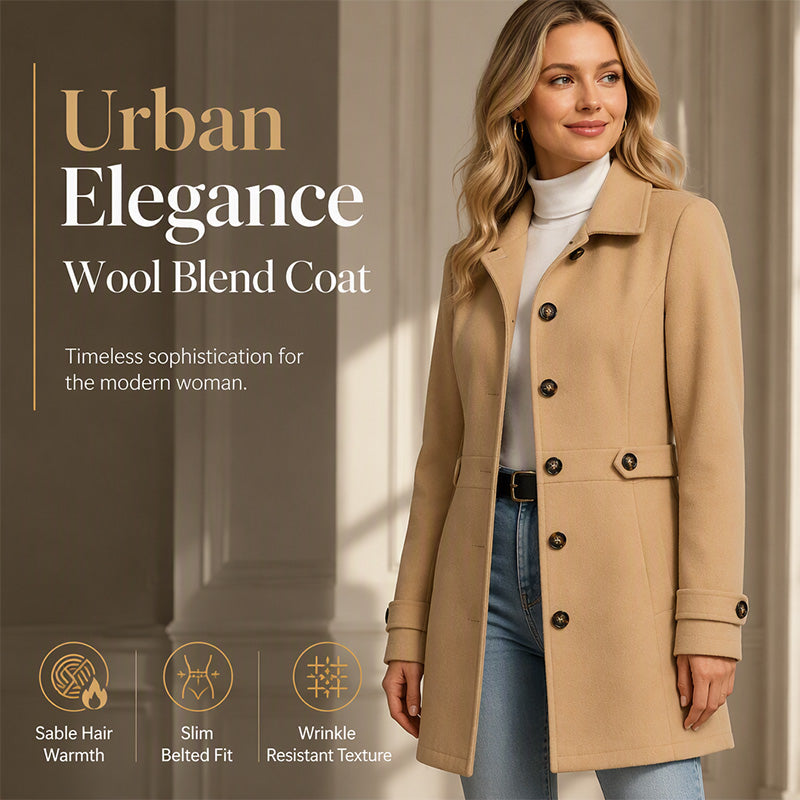 🧥 Cinched Waist, Polished Silhouette | Women's Belted Single-Breasted Coat ⚡