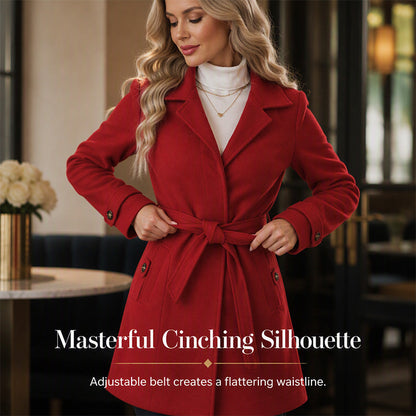 🧥 Cinched Waist, Polished Silhouette | Women's Belted Single-Breasted Coat ⚡