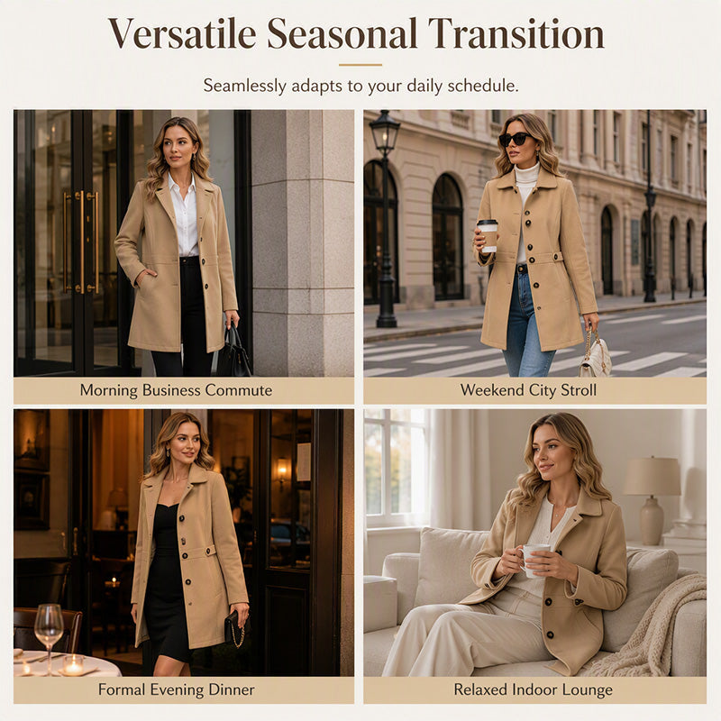 🧥 Cinched Waist, Polished Silhouette | Women's Belted Single-Breasted Coat ⚡