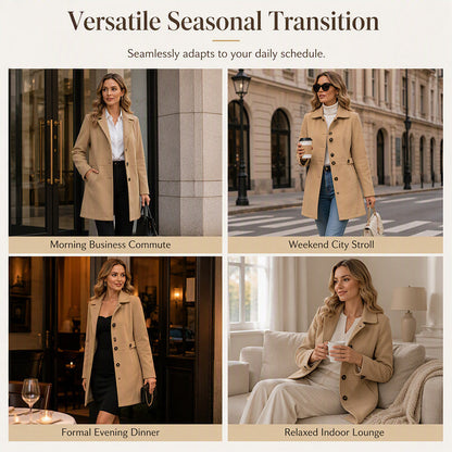 🧥 Cinched Waist, Polished Silhouette | Women's Belted Single-Breasted Coat ⚡