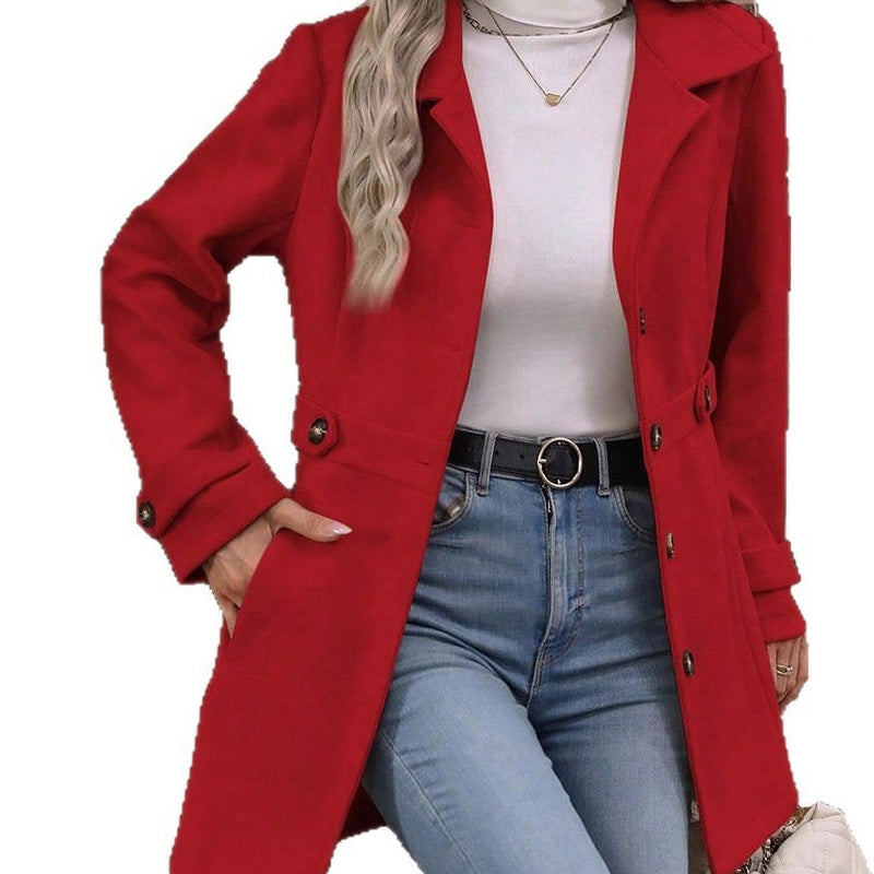 🧥 Cinched Waist, Polished Silhouette | Women's Belted Single-Breasted Coat ⚡