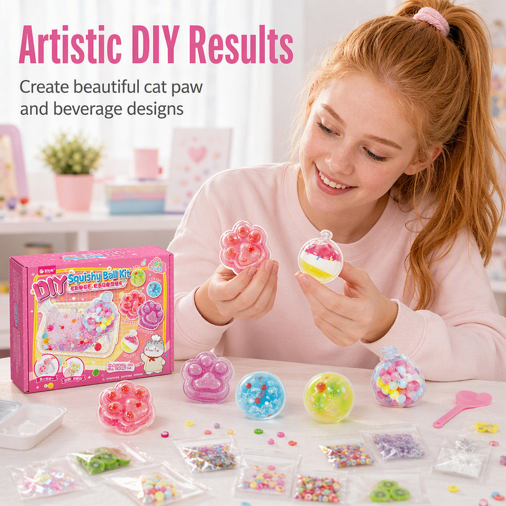 DIY Fried Ice Squishy Toy Kit with Cat Claw Design for Kids-1