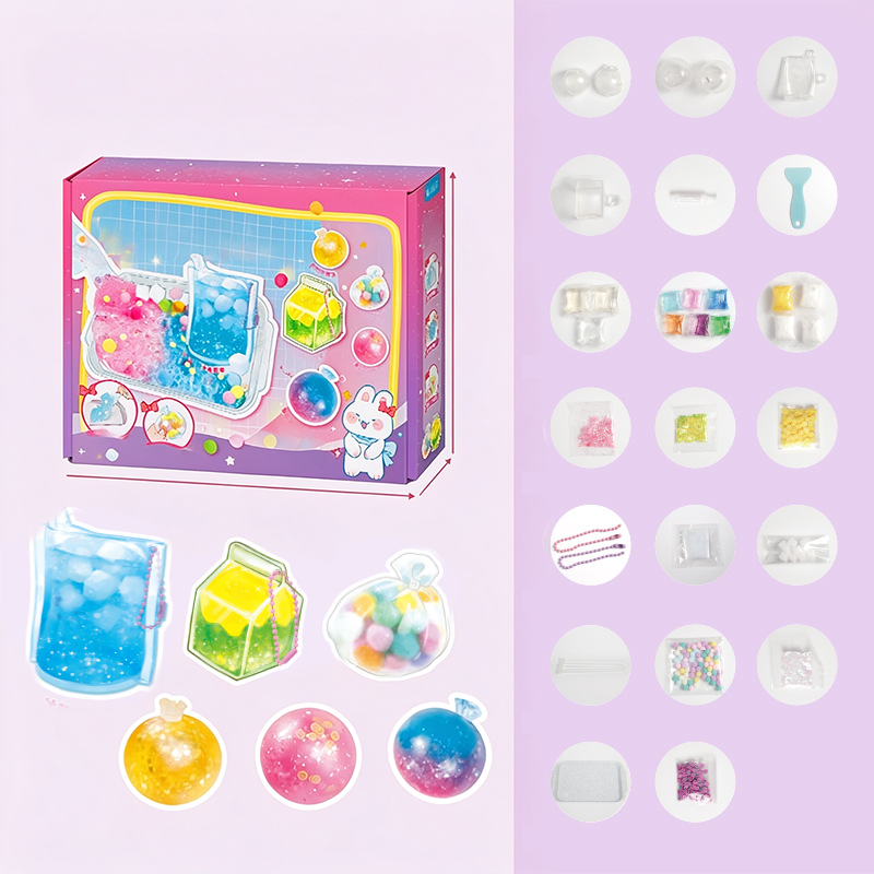 DIY Fried Ice Squishy Toy Kit with Cat Claw Design for Kids-10