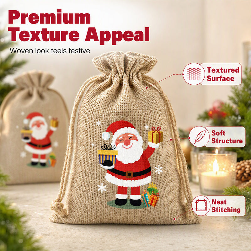 Christmas Burlap Gift Bags with Drawstring-5
