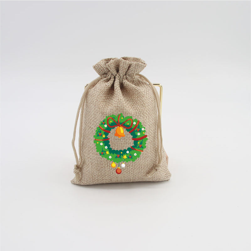 Christmas Burlap Gift Bags with Drawstring-10