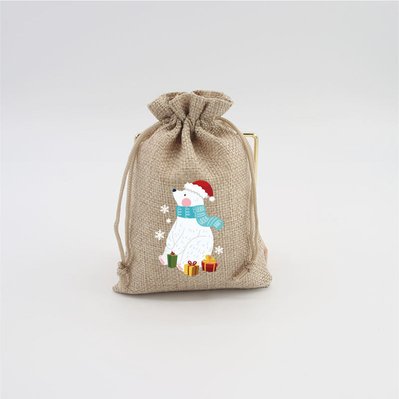 Christmas Burlap Gift Bags with Drawstring-9