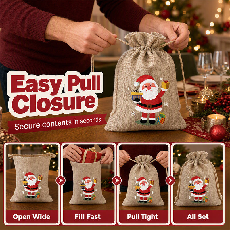 Christmas Burlap Gift Bags with Drawstring-6