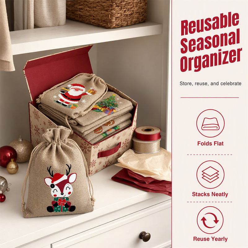 Christmas Burlap Gift Bags with Drawstring-8