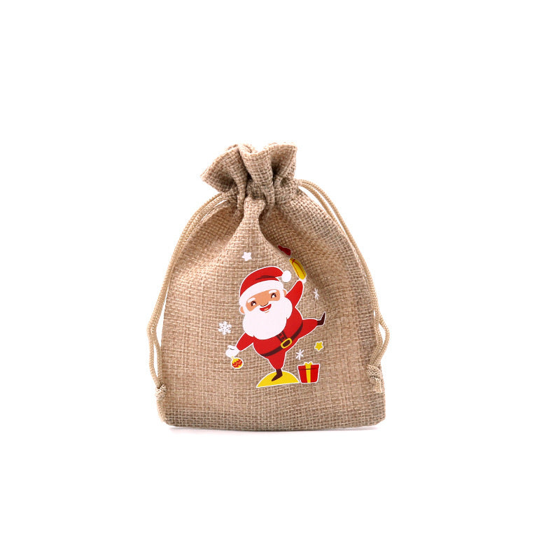 Christmas Burlap Gift Bags with Drawstring-17