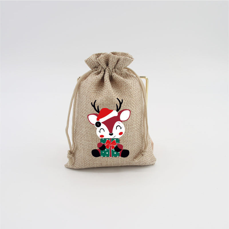 Christmas Burlap Gift Bags with Drawstring-13