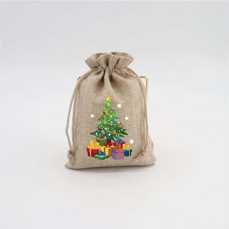 Christmas Burlap Gift Bags with Drawstring-15