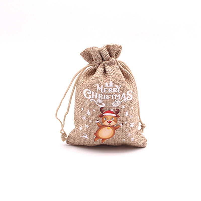 Christmas Burlap Gift Bags with Drawstring-26