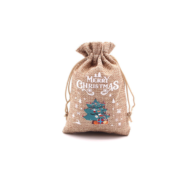 Christmas Burlap Gift Bags with Drawstring-25