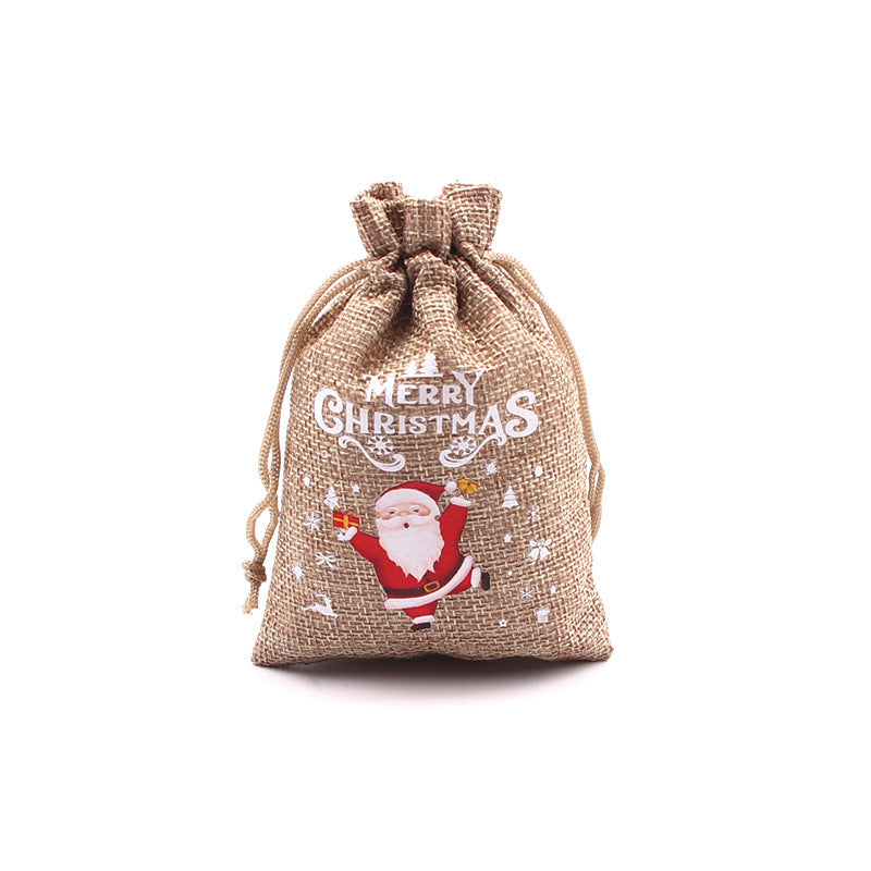Christmas Burlap Gift Bags with Drawstring-29