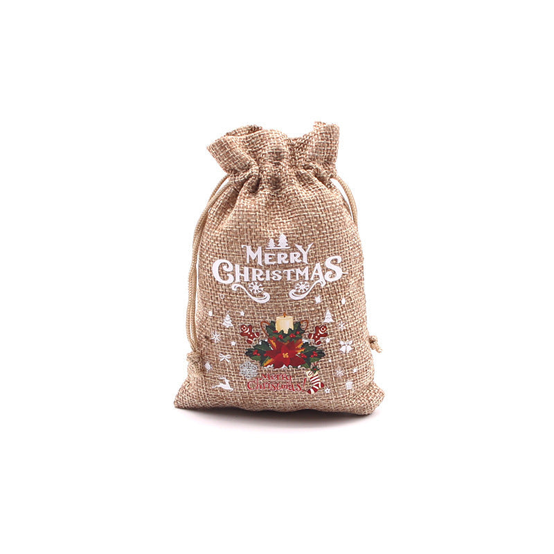 Christmas Burlap Gift Bags with Drawstring-30