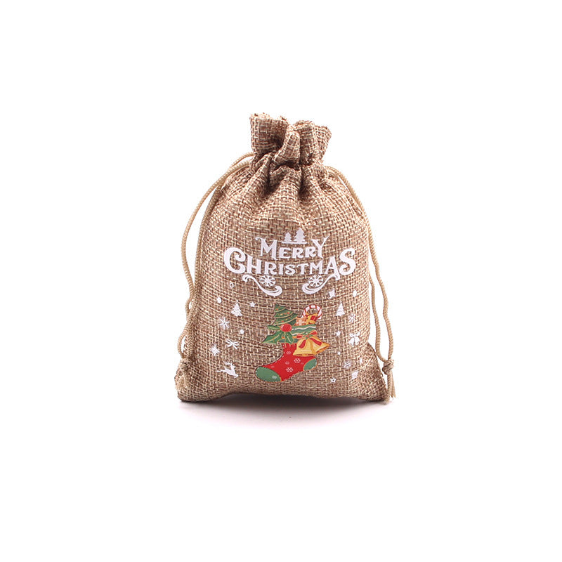 Christmas Burlap Gift Bags with Drawstring-28