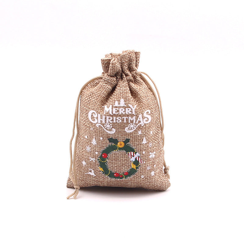 Christmas Burlap Gift Bags with Drawstring-34