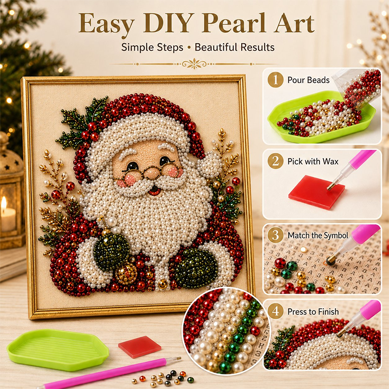 Christmas Pearl & Rhinestone Painting Kit-2