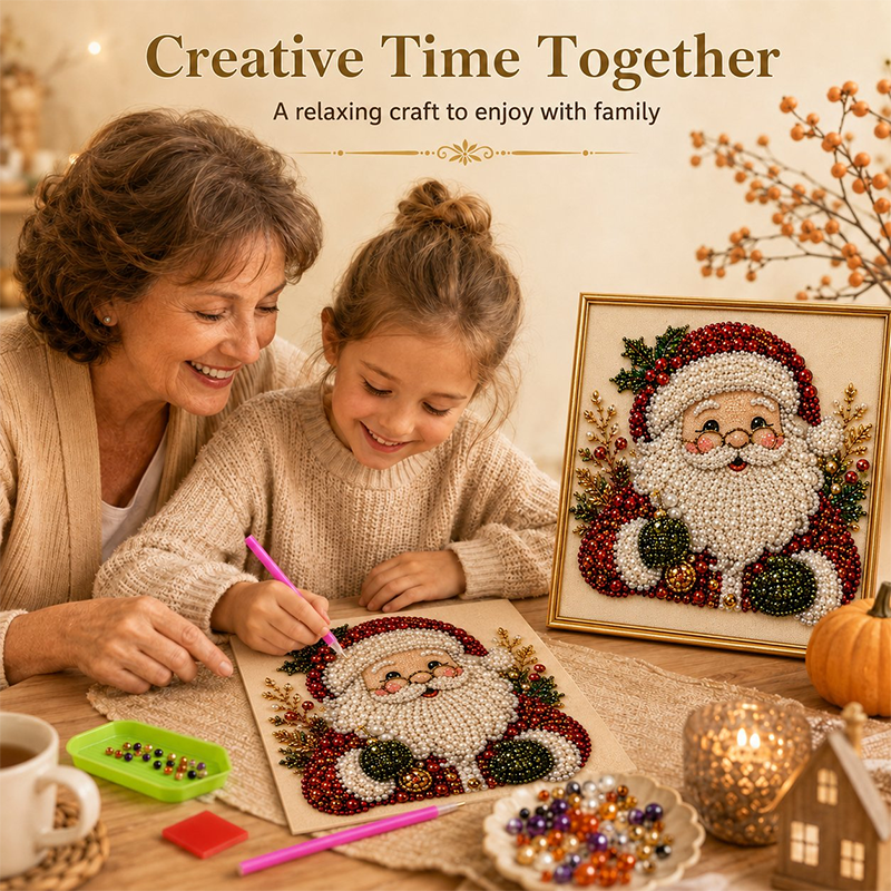 Christmas Pearl & Rhinestone Painting Kit-1