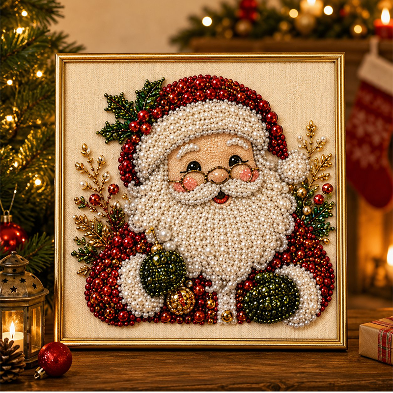 Christmas Pearl & Rhinestone Painting Kit-4