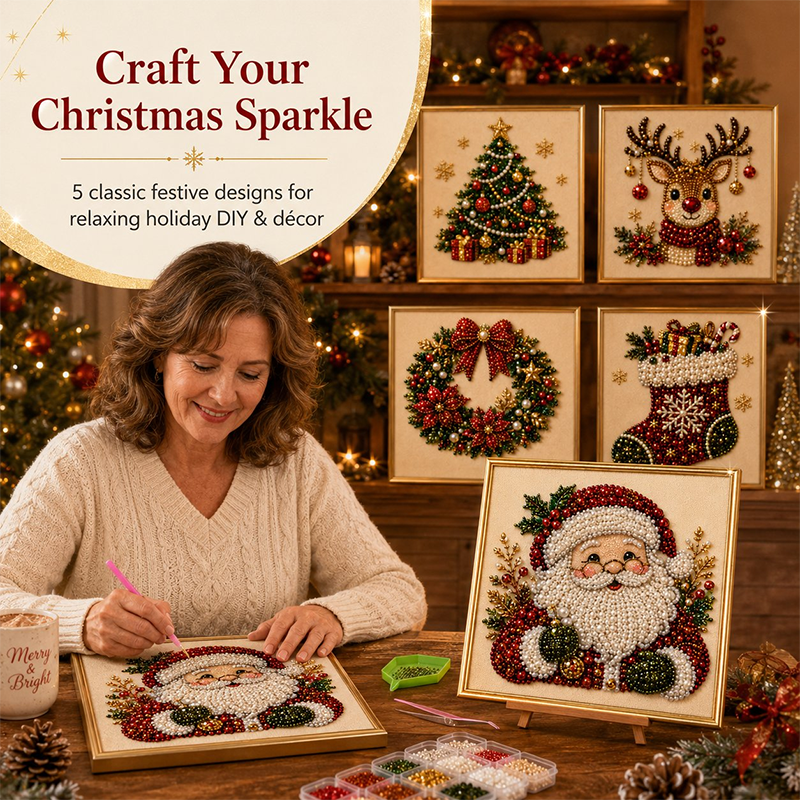Christmas Pearl & Rhinestone Painting Kit-7