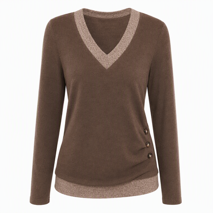 Women's V-Neck Long Sleeve Knit Top✨