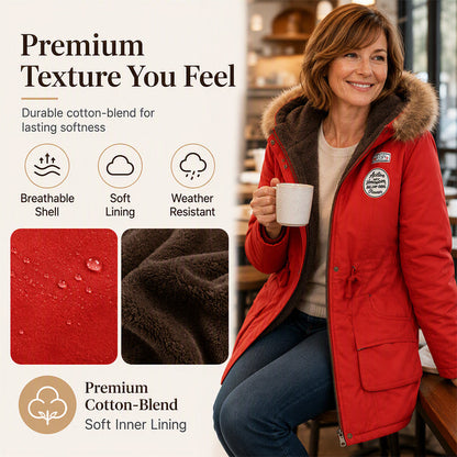🧥 Cozy Coverage, Easy Movement | Women's Warm-Lined Hooded Parka Jacket