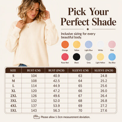 🧇 Textured Look, Relaxed Fit | Women's Waffle-Knit Loose-Fit Sweatshirt