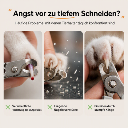 Krallenschere für Haustiere mit LED-Licht und Spritzschutz