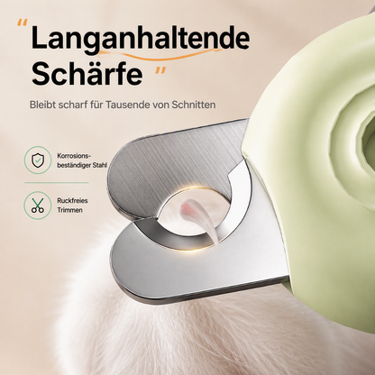 Krallenschere für Haustiere mit LED-Licht und Spritzschutz