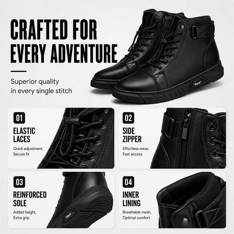 👞Genuine Leather, Rugged Combat Style🥾 Men's Genuine Leather Combat Boots – Durable & Tough ✨