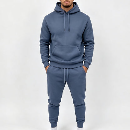 Men's Hooded Sweatshirt and Sweatpants Two-Piece Tracksuit Set