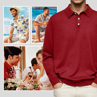 👔 Easy Comfort, Smart Style | Men's Relaxed-Fit Cotton-Blend Lapel Shirt