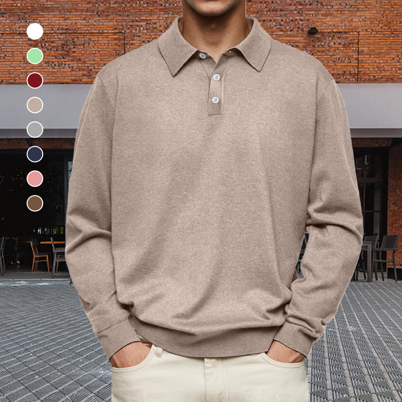 👔 Easy Comfort, Smart Style | Men's Relaxed-Fit Cotton-Blend Lapel Shirt