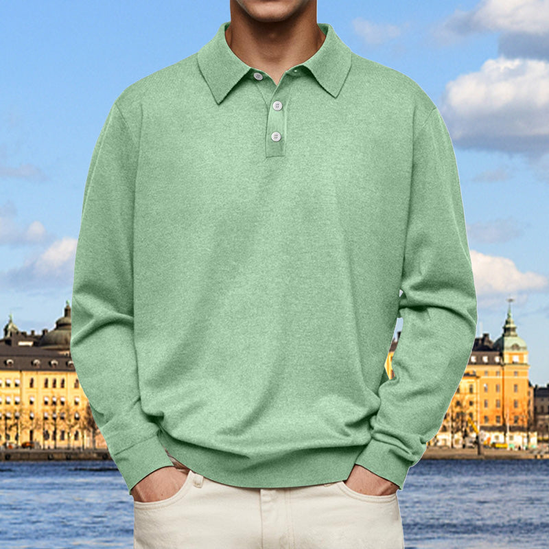 👔 Easy Comfort, Smart Style | Men's Relaxed-Fit Cotton-Blend Lapel Shirt