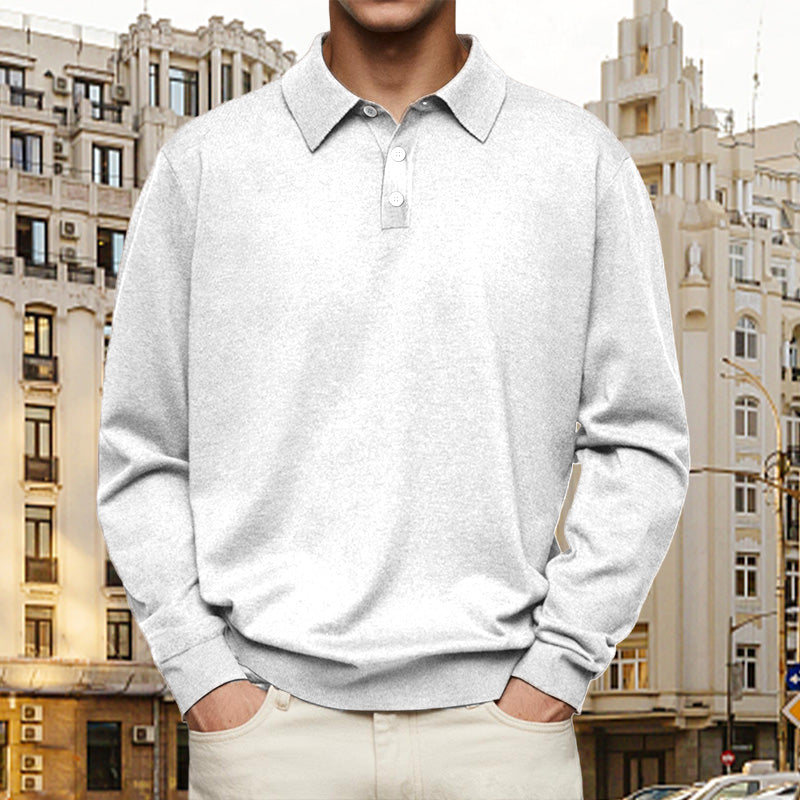 👔 Easy Comfort, Smart Style | Men's Relaxed-Fit Cotton-Blend Lapel Shirt