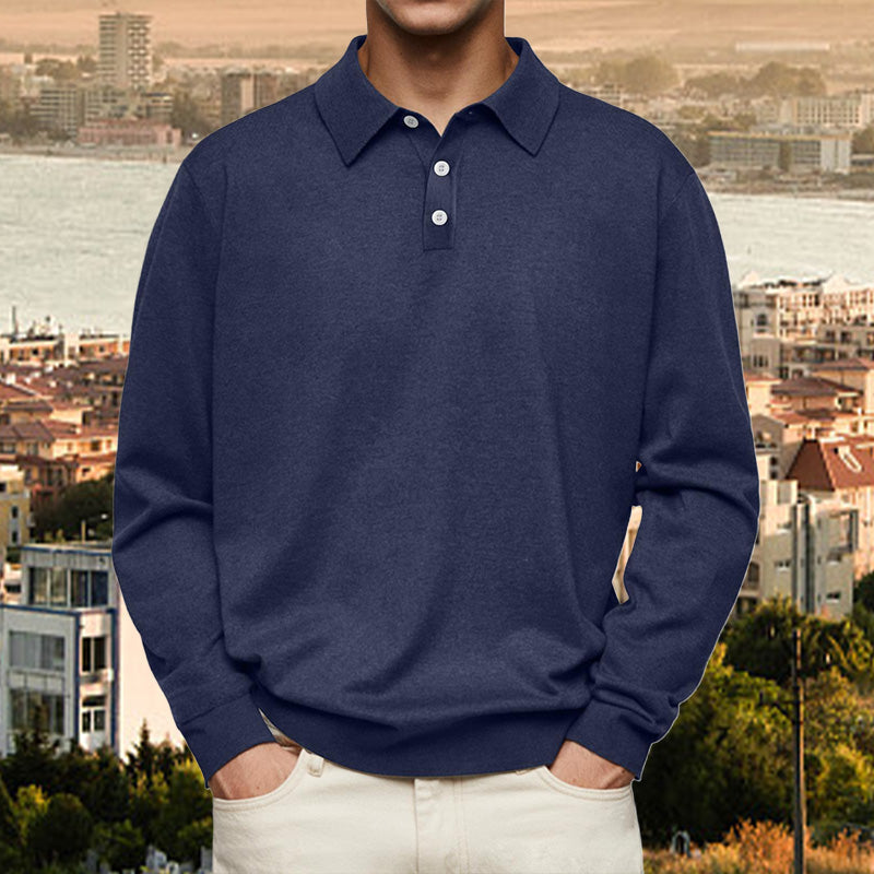 👔 Easy Comfort, Smart Style | Men's Relaxed-Fit Cotton-Blend Lapel Shirt