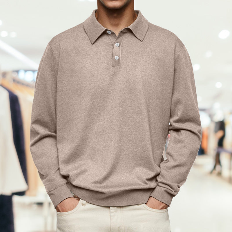 👔 Easy Comfort, Smart Style | Men's Relaxed-Fit Cotton-Blend Lapel Shirt