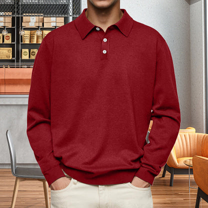 👔 Easy Comfort, Smart Style | Men's Relaxed-Fit Cotton-Blend Lapel Shirt