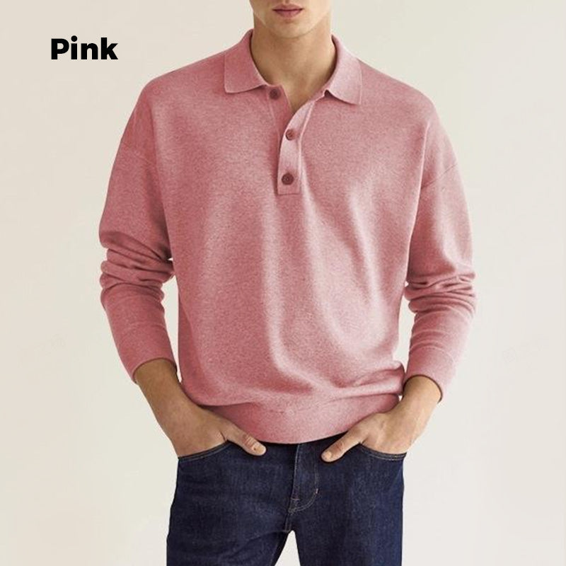 👔 Easy Comfort, Smart Style | Men's Relaxed-Fit Cotton-Blend Lapel Shirt