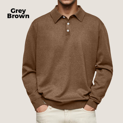 👔 Easy Comfort, Smart Style | Men's Relaxed-Fit Cotton-Blend Lapel Shirt