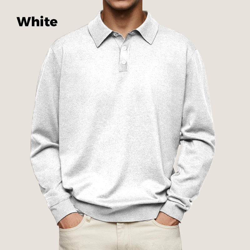 👔 Easy Comfort, Smart Style | Men's Relaxed-Fit Cotton-Blend Lapel Shirt